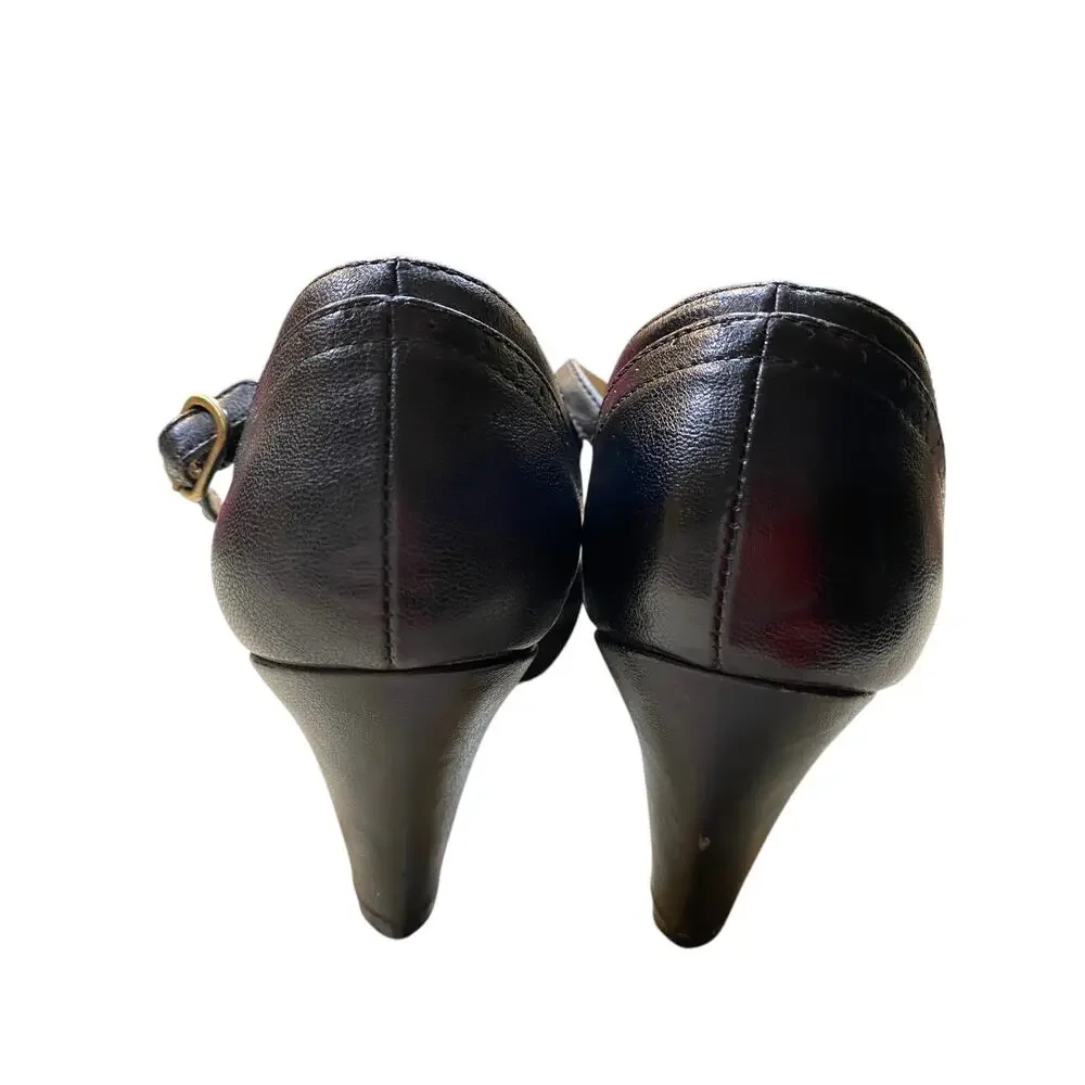 Naturalizer Mary Jane T Strap Heels Womens 9 Black Leather 2.5 Inch - Picture 3 of 8